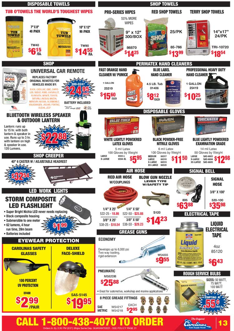 Carolinas Auto Supply House - Circular page 13